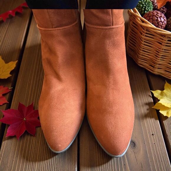 New in Box Aquatalia DEANA Dress Suede Knee High Boots In Ginger Size 8M - Picture 5 of 8